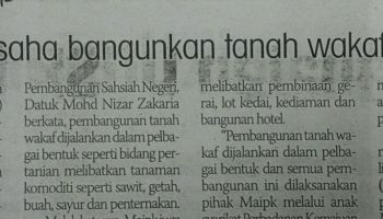 Maipk Berusaha Bangunkan Tanah Wakaf Maipk Berusaha Bangunkan Tanah Wakaf